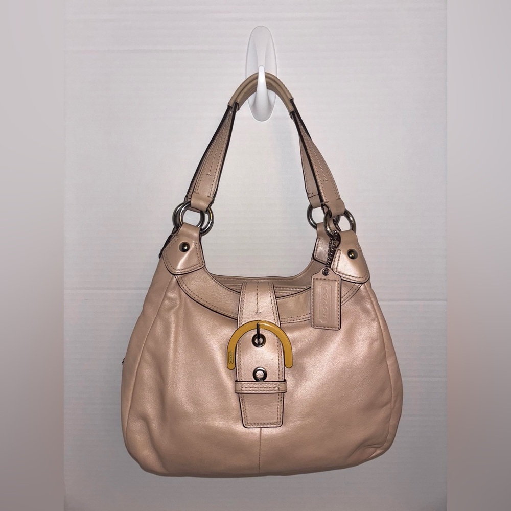Coach Soho Lynn Leather Hobo Bag in light pink